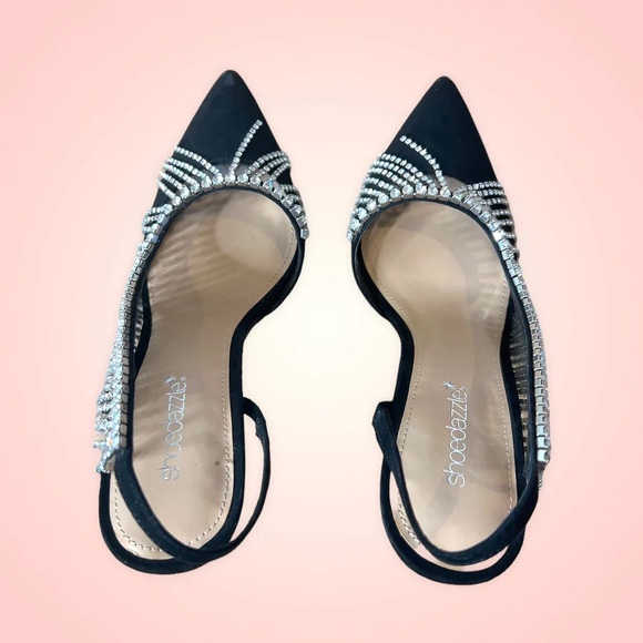 New Christine Quinn x Shoedazzle black crystal fringe heels (Sz 9) - Picture 6 of 10